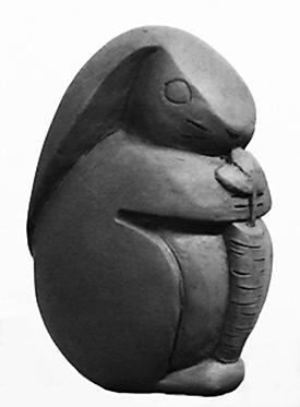 clay model for chocolate rabbit